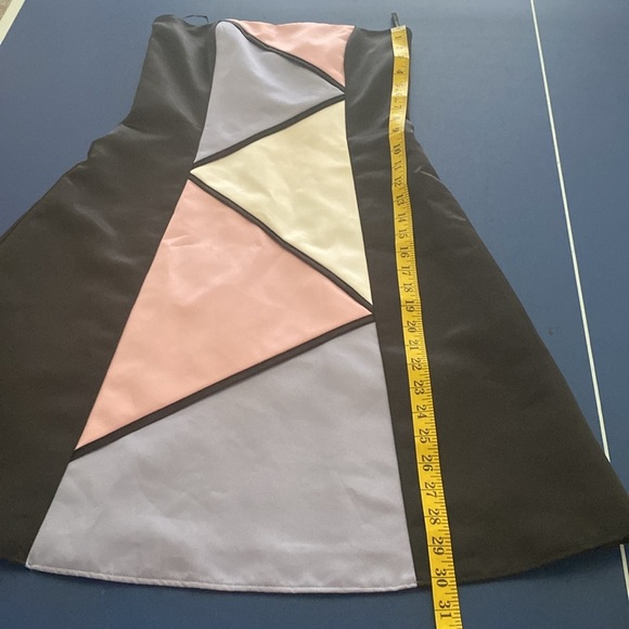 Jessica McClintock Black and Pink Asymmetrical Strapless Juniors Dress 5 / 6 - Picture 9 of 10